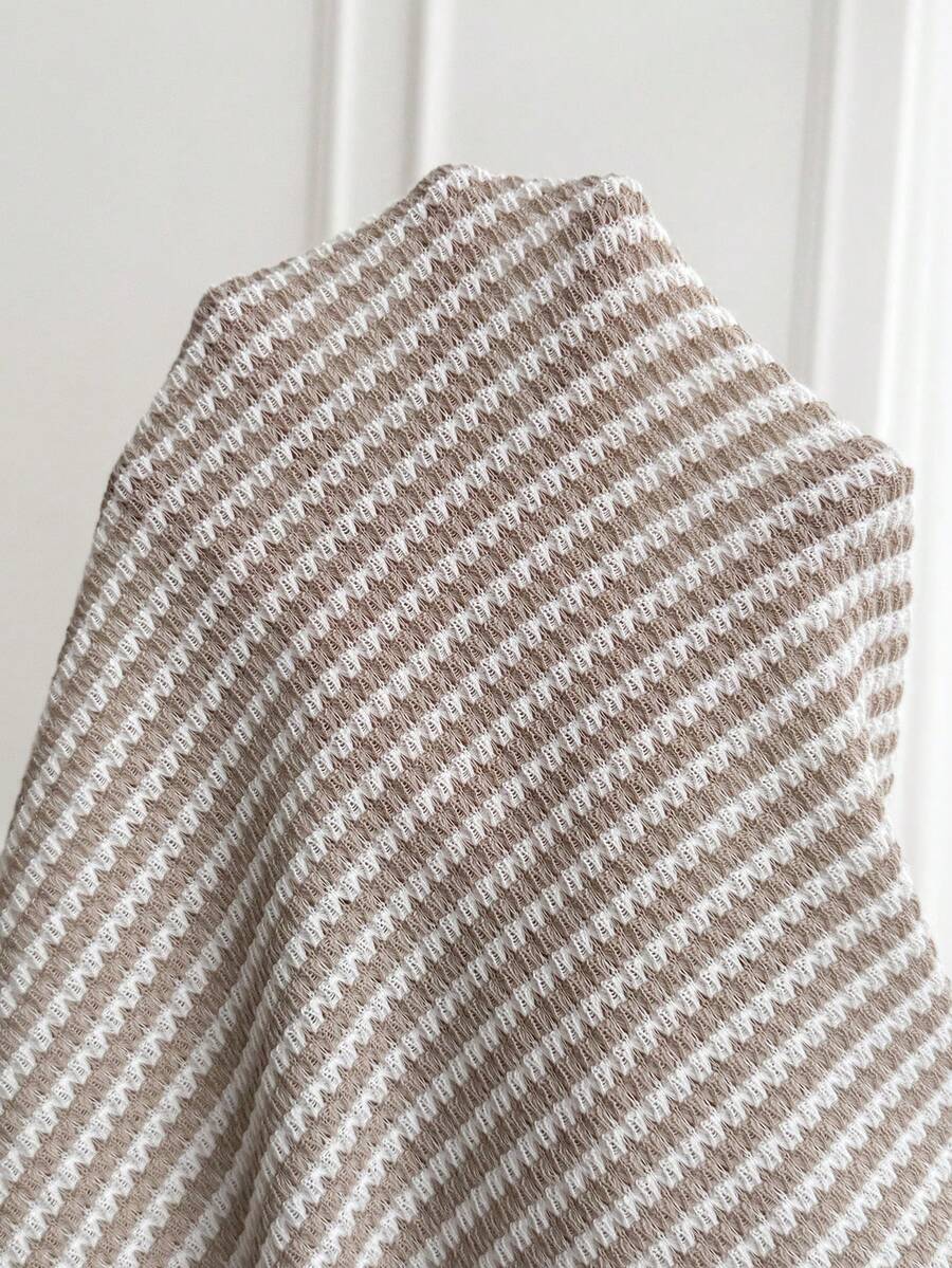 Plus Size Maternity Striped Cami Dress - Spaghetti Strap, Cold Shoulder, Cut Out, Slim Fit, Apricot