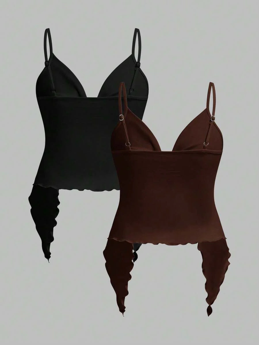 2-Piece Maternity Camisole Set – Front Twist Summer Top