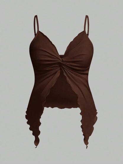 2-Piece Maternity Camisole Set – Front Twist Summer Top