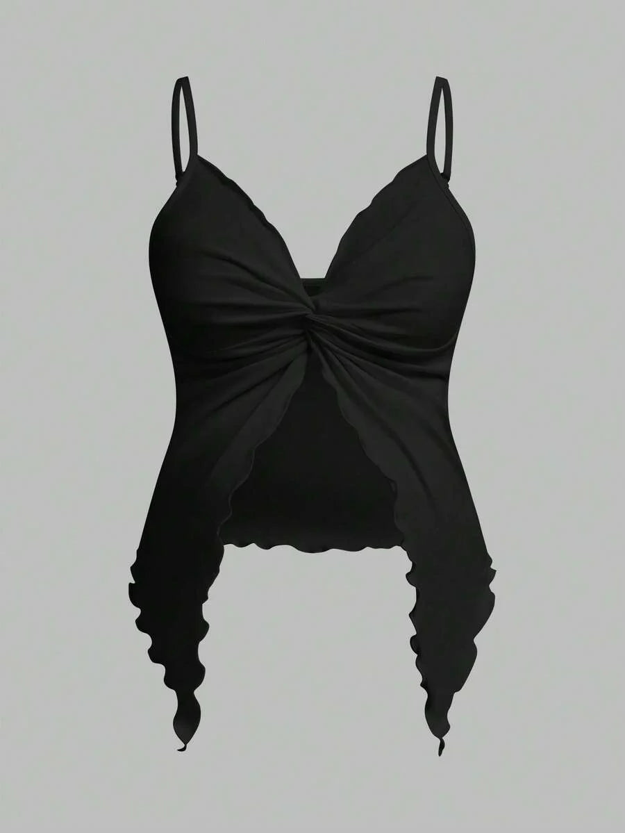2-Piece Maternity Camisole Set – Front Twist Summer Top