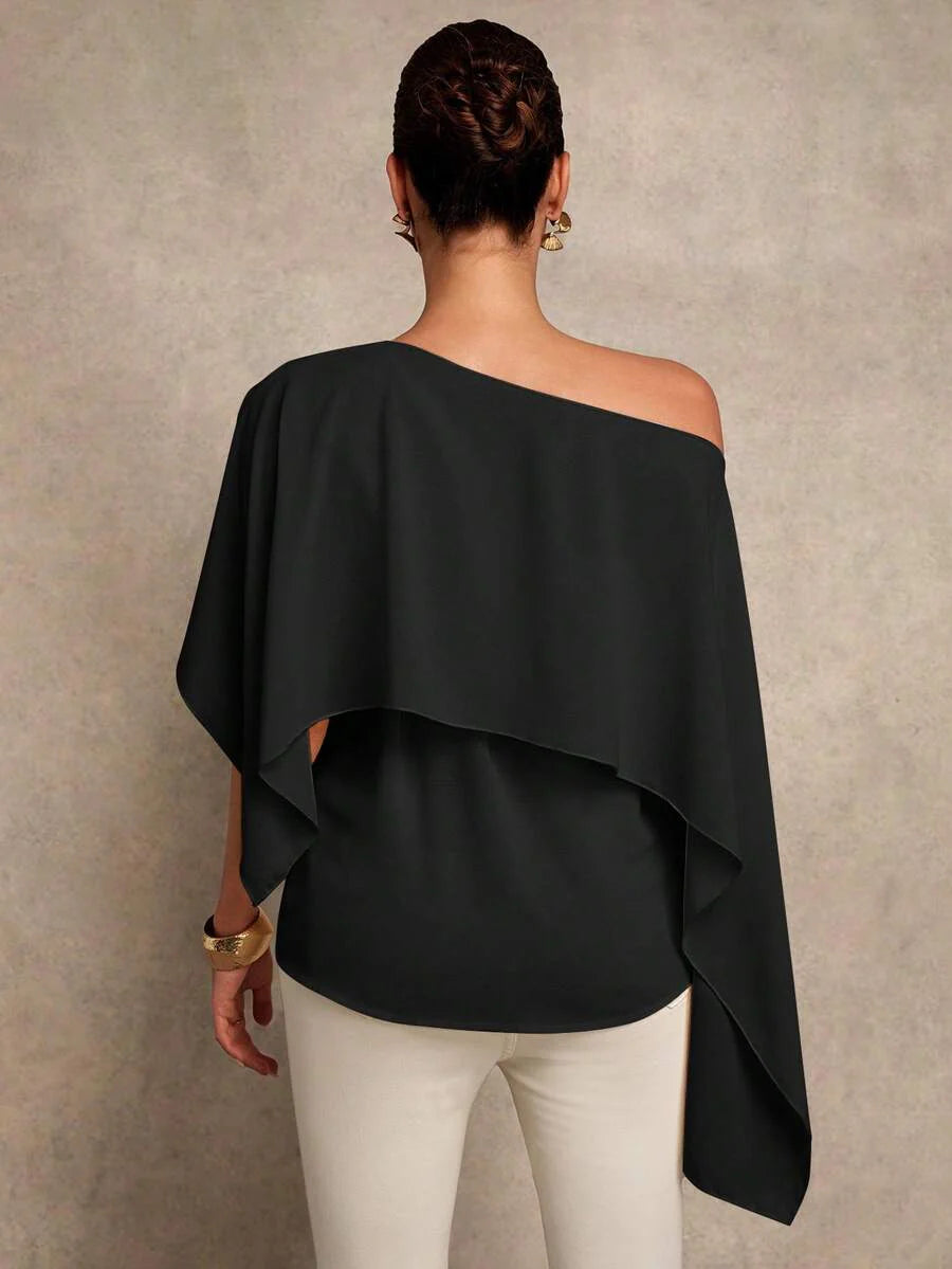 Maternity Shirt - Asymmetrical Neck Twist 2 In 1 Elegant, Apricot
