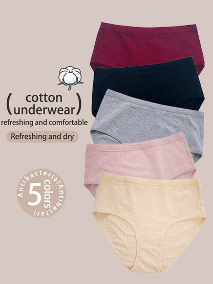 Soft Light Rule 10-Pack High-Waisted Ribbed Women's Briefs - Maternity-Friendly Plus Size
