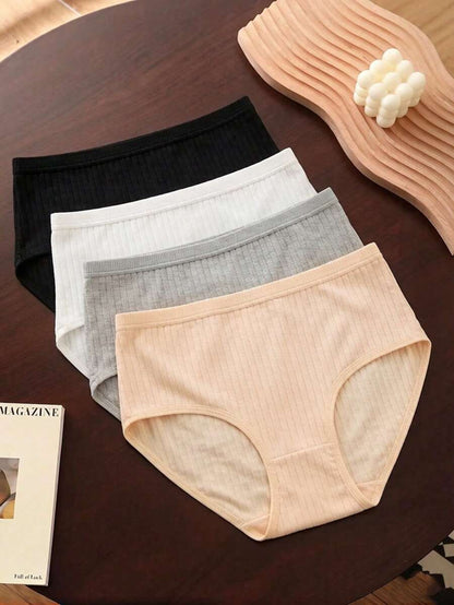 Soft Light Rule 10-Pack High-Waisted Ribbed Women's Briefs - Maternity-Friendly Plus Size