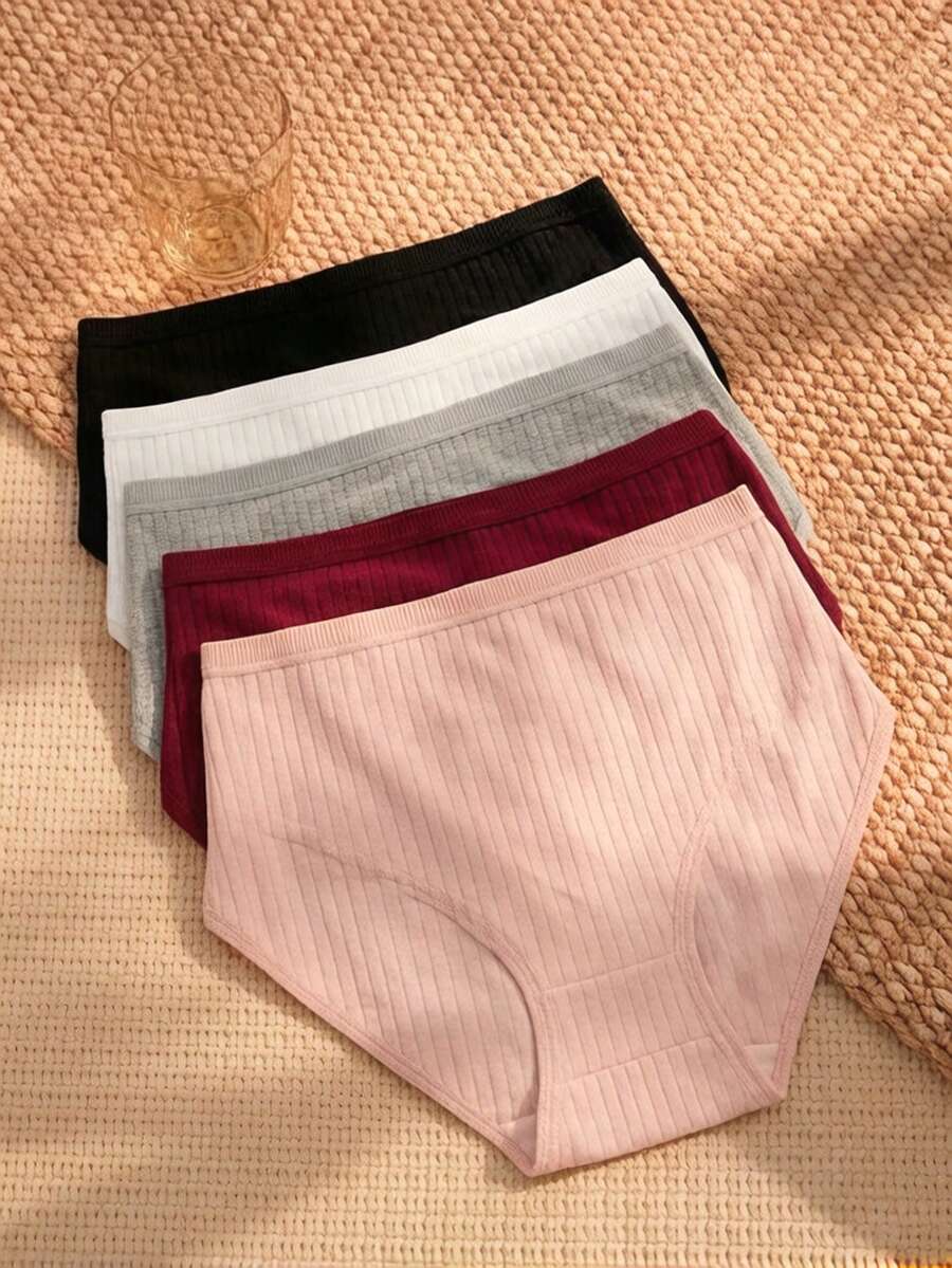 Soft Light Rule 10-Pack High-Waisted Ribbed Women's Briefs - Maternity-Friendly Plus Size