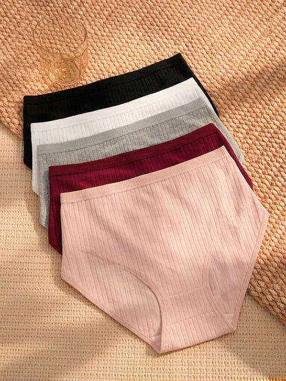 Soft Light Rule 10-Pack High-Waisted Ribbed Women's Briefs - Maternity-Friendly Plus Size