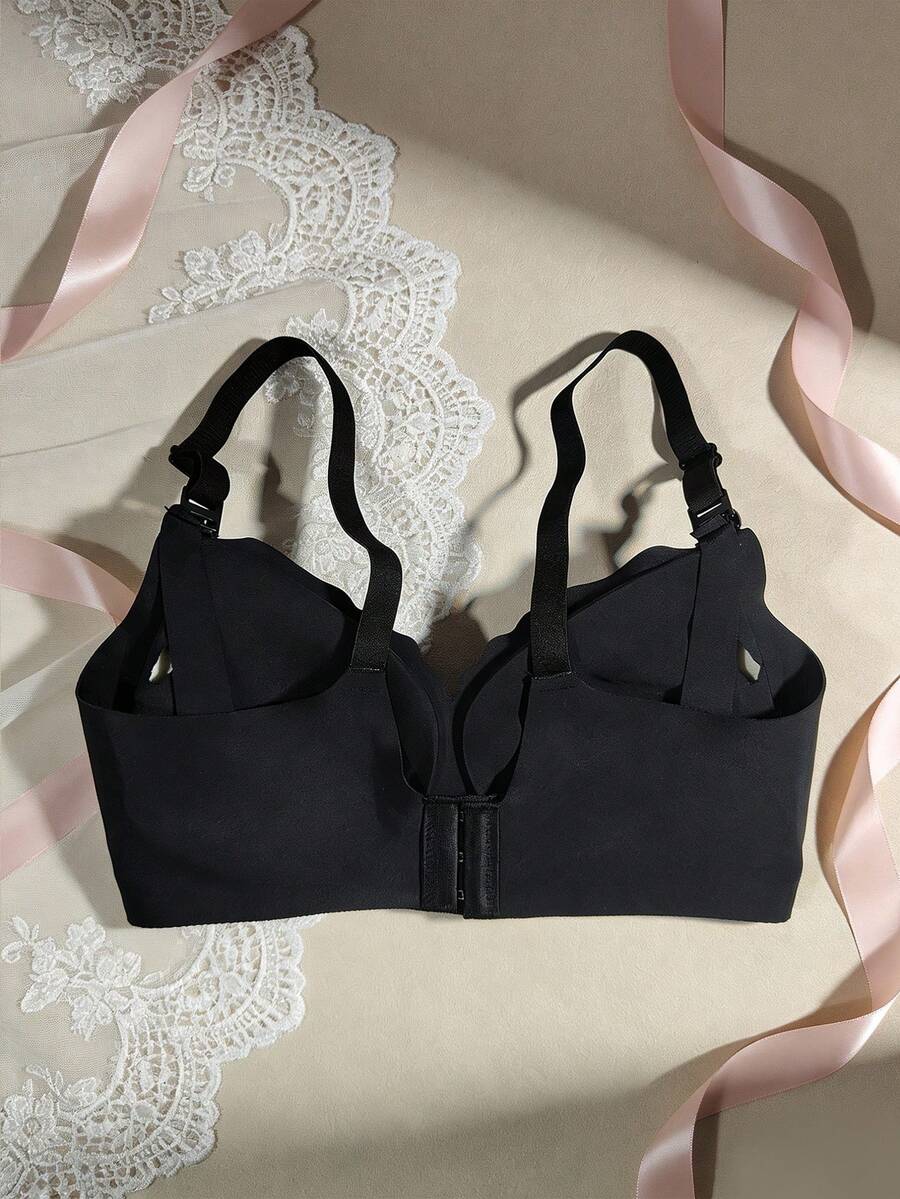 White Seamless Nursing Bra for Pregnancy & Postpartum, Wireless Backless Maternity Bralette with Adjustable Straps & Light Support