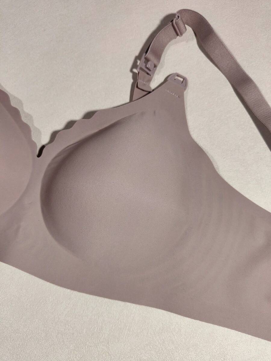 White Seamless Nursing Bra for Pregnancy & Postpartum, Wireless Backless Maternity Bralette with Adjustable Straps & Light Support