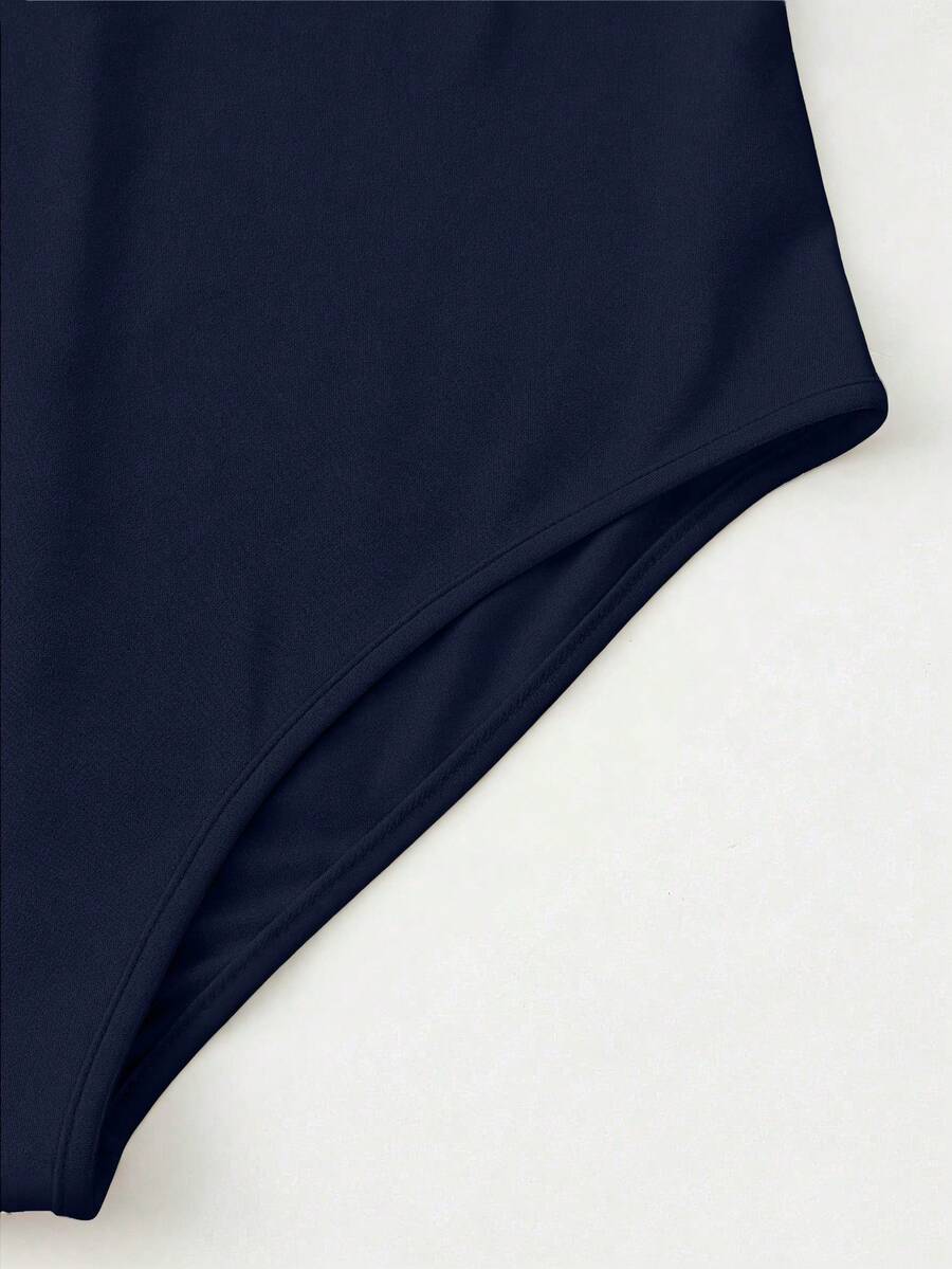 Elegant Black Deep V Neck Sleeveless Bodysuit, High Stretch Slim Fit Office Layering Top, Chic Plain Maternity Friendly Bodysuit
