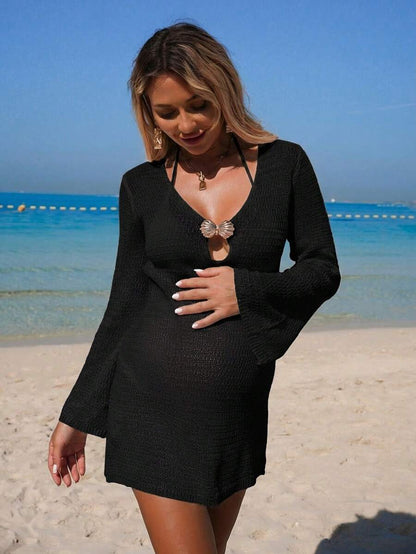 Maternity Knit Shell Cover-Up - Summer Beach Vacation