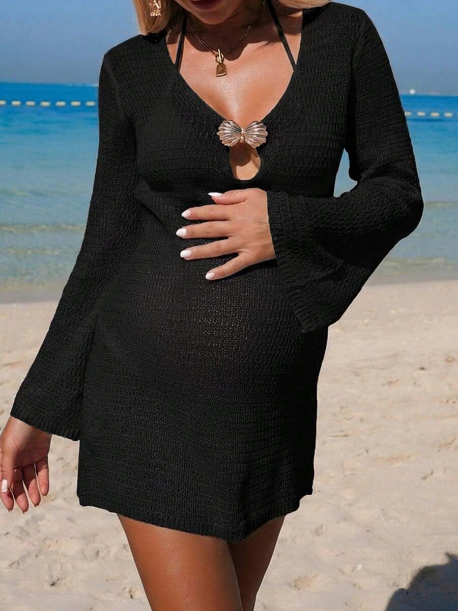 Maternity Knit Shell Cover-Up - Summer Beach Vacation