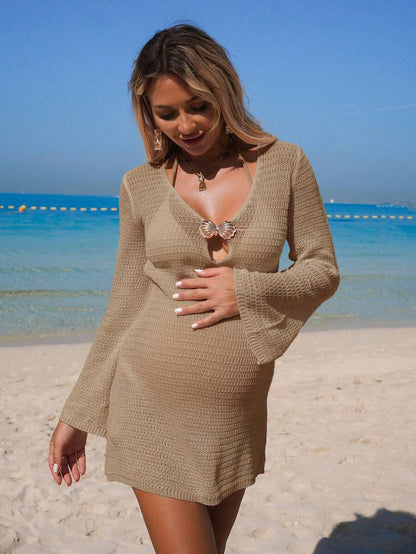 Maternity Knit Shell Cover-Up - Summer Beach Vacation