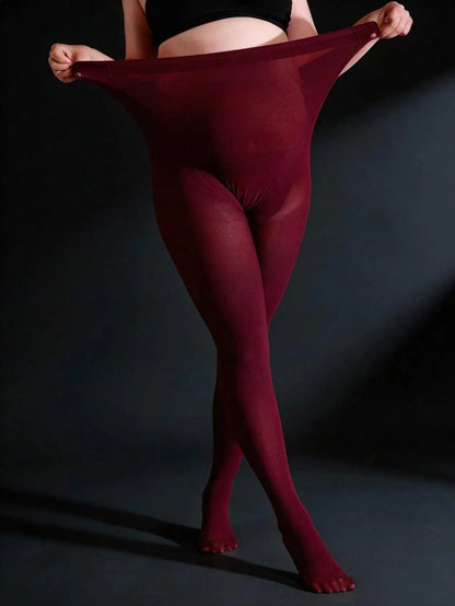 Maternity Tights 300D - Black Semi Sheer Pantyhose Apricot Soft Opaque, Fall Indoor Outdoor