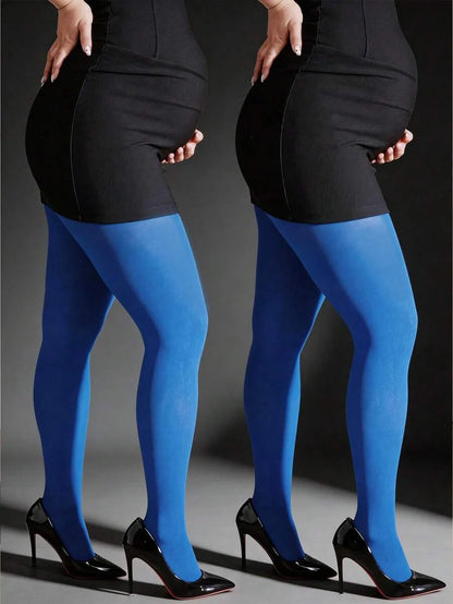 Maternity Tights 300D - Black Semi Sheer Pantyhose Apricot Soft Opaque, Fall Indoor Outdoor