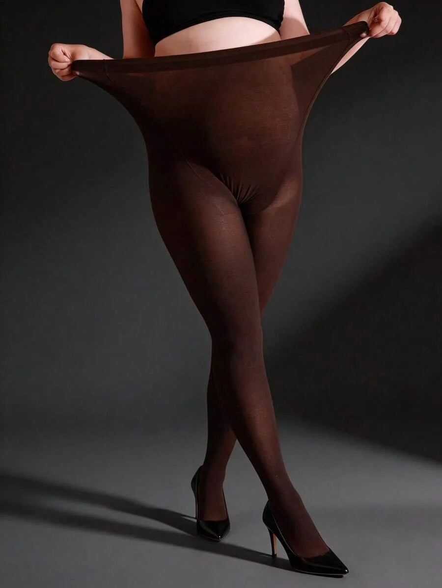Maternity Tights 300D - Black Semi Sheer Pantyhose Apricot Soft Opaque, Fall Indoor Outdoor