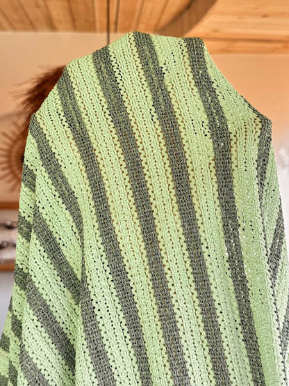 Maternity Striped Round Neck Casual Sleeveless Dress Zigzag Dress Striped Dress Knitted Dress Midi Dress Green Stripe Dress Summer Dresses For Women Brunch Dresses For Women High Neck Summer Dress Brighton Dress