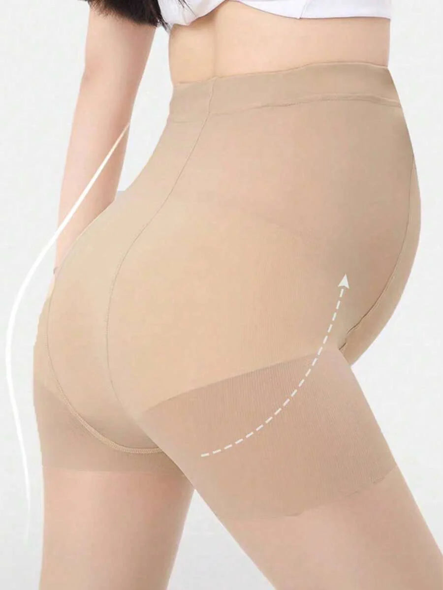 Maternity High Stretch Tights - Nude Minimalist No Pressure Belly Comfort Soft Breathable, Pregnancy