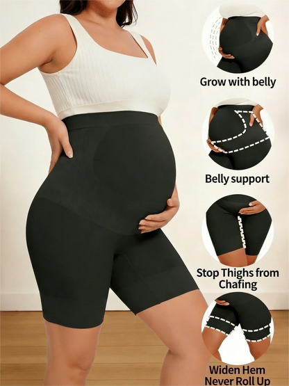 Maternity Shapewear Over Belly Shorts - Anti-Chafing Seamless Underwear for Dresses