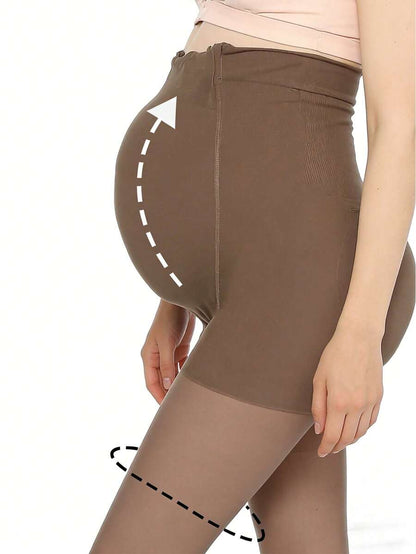 Maternity Black Leggings - Adjustable Belly Support Elastic Soft Stretch, Spring Autumn