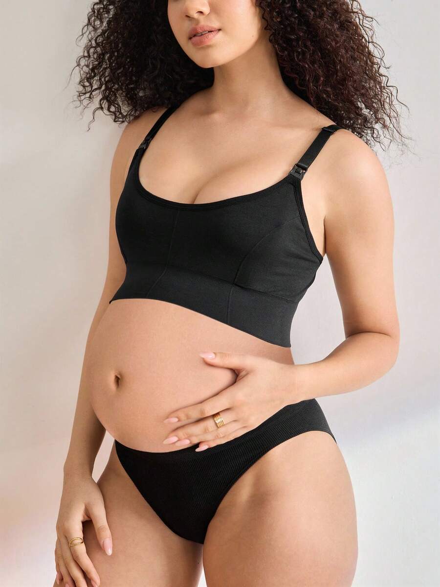 3-Pack Seamless Nursing Bra Set - High Rise Wireless Maternity Bras with Adjustable Straps and Medium Stretch