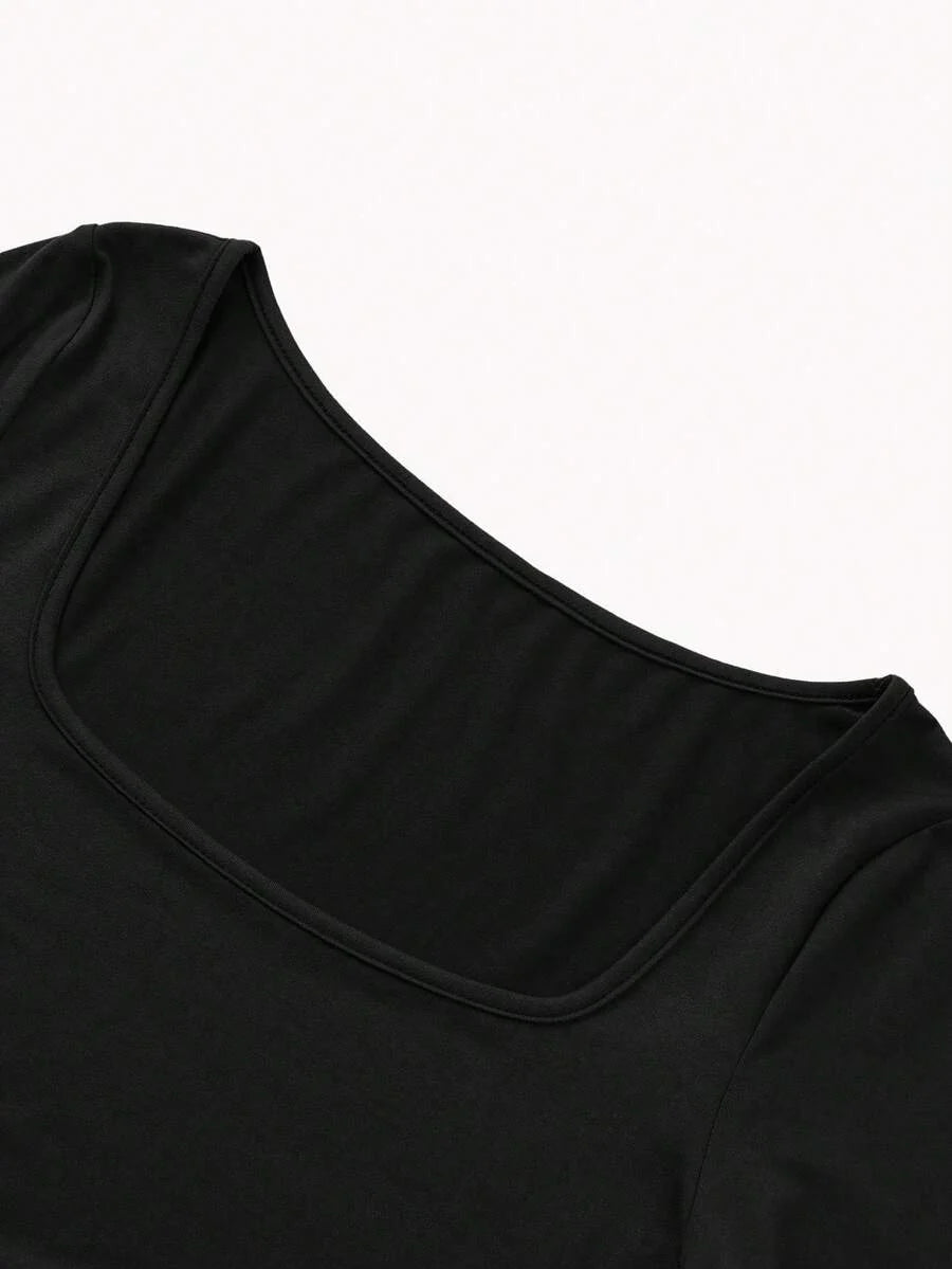 Maternity Bodysuit - Crew Neck Long Sleeve High Elasticity Casual Daily Wear, Pink