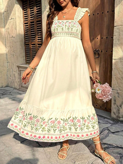 Maternity Casual Floral Print Sleeveless Dress