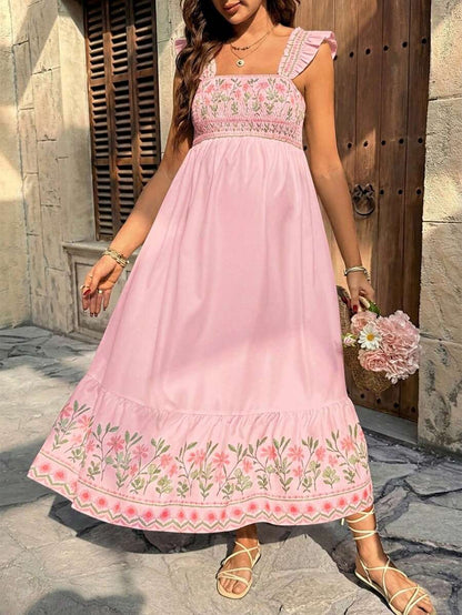 Maternity Casual Floral Print Sleeveless Dress