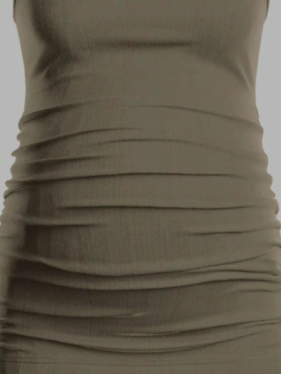 Maternity Ruched Tank Top 3-Pack - Square Neck, Slim Fit, Multicolor