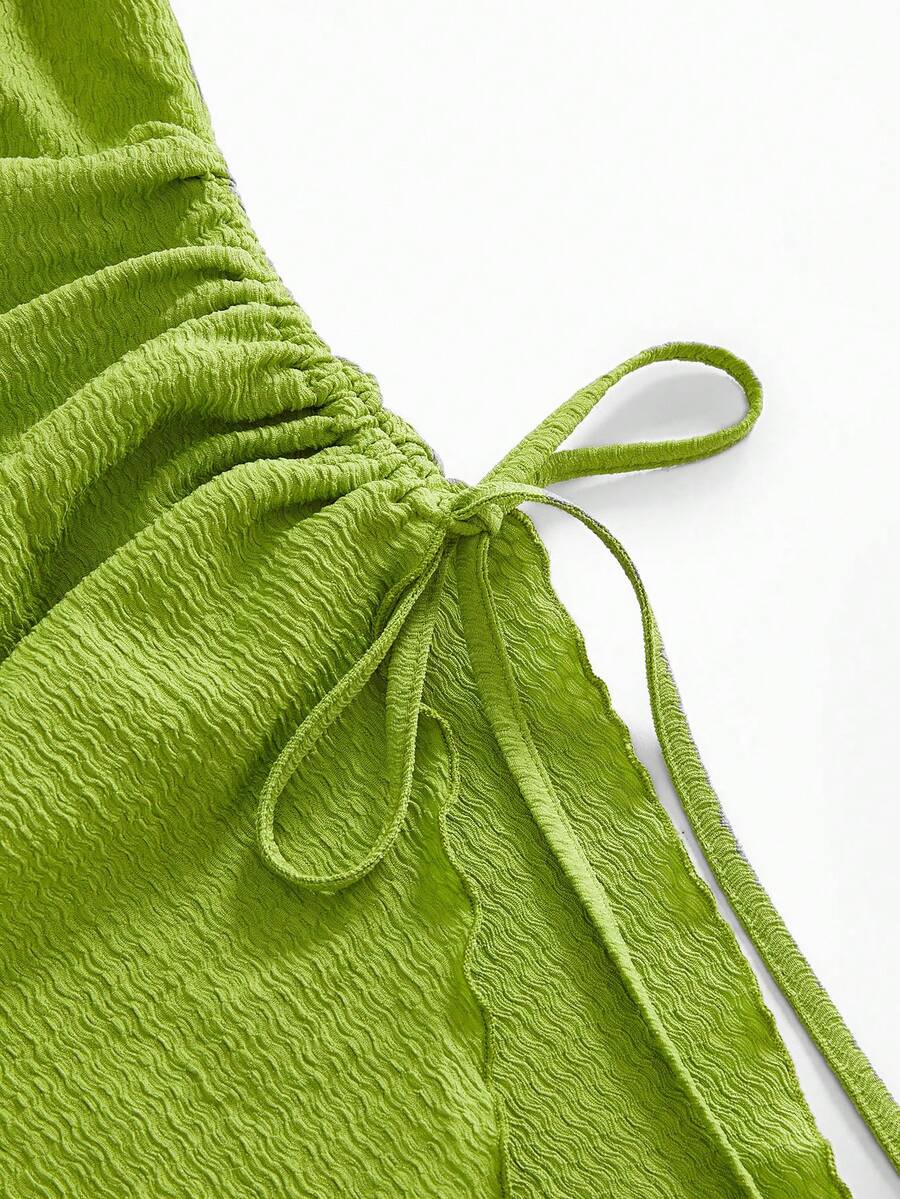 2-Pack Maternity Summer Blouse Set - Solid Color Ruched Asymmetrical Hem Sleeveless Tops - Casual Vacation Slim Fit Pregnancy T-Shirts