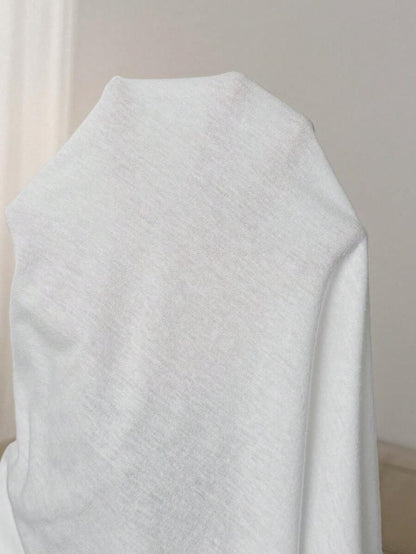 Maternity 100% Cotton Boat Neck T-Shirt - White Slim Fit Long Asymmetric Hem Sleepwear and Casual Vacation Loungewear Top