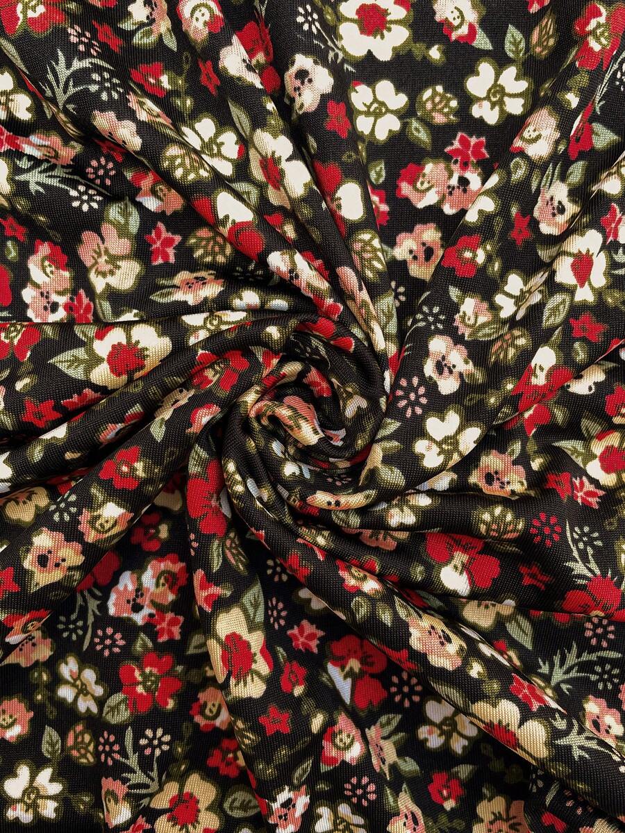 Maternity Clothes Maternity  Dress Summer Pregnant Clothes Brown Floral Dress For A Comfortable Vacation Maternity Ditsy Floral Tie Front Cami Dress For Vacation