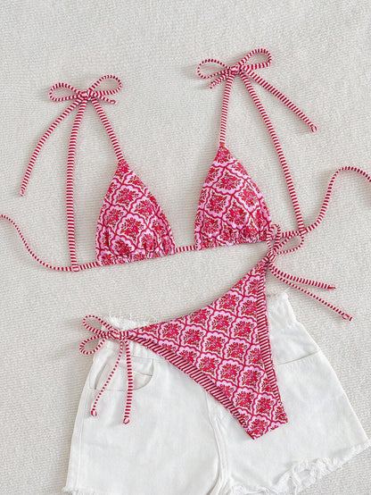Swim Vcay Fashionable & Sweet Shoulderless Bikini With Side Bow, Wire-Free & Removable Pad, Sexy Women 2 Pieces Swimsuit For Beach & Airport For Summer Beach Vacation