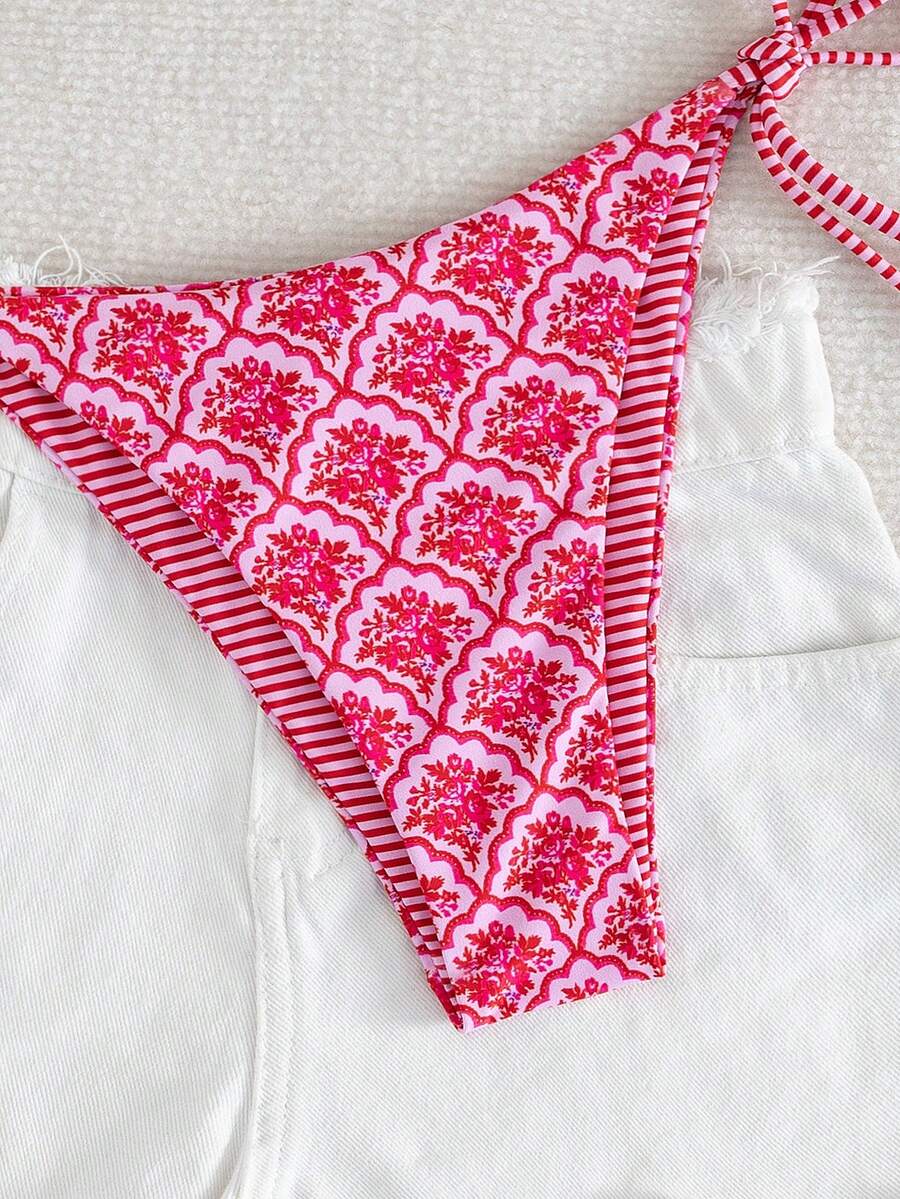 Swim Vcay Fashionable & Sweet Shoulderless Bikini With Side Bow, Wire-Free & Removable Pad, Sexy Women 2 Pieces Swimsuit For Beach & Airport For Summer Beach Vacation