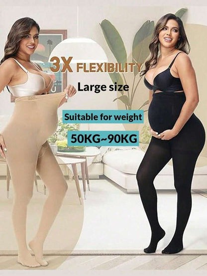 Maternity Pantyhose 1-3 Pairs - Elegant Plus Size High Waist Non Slip Anti Snag, Daily Wear
