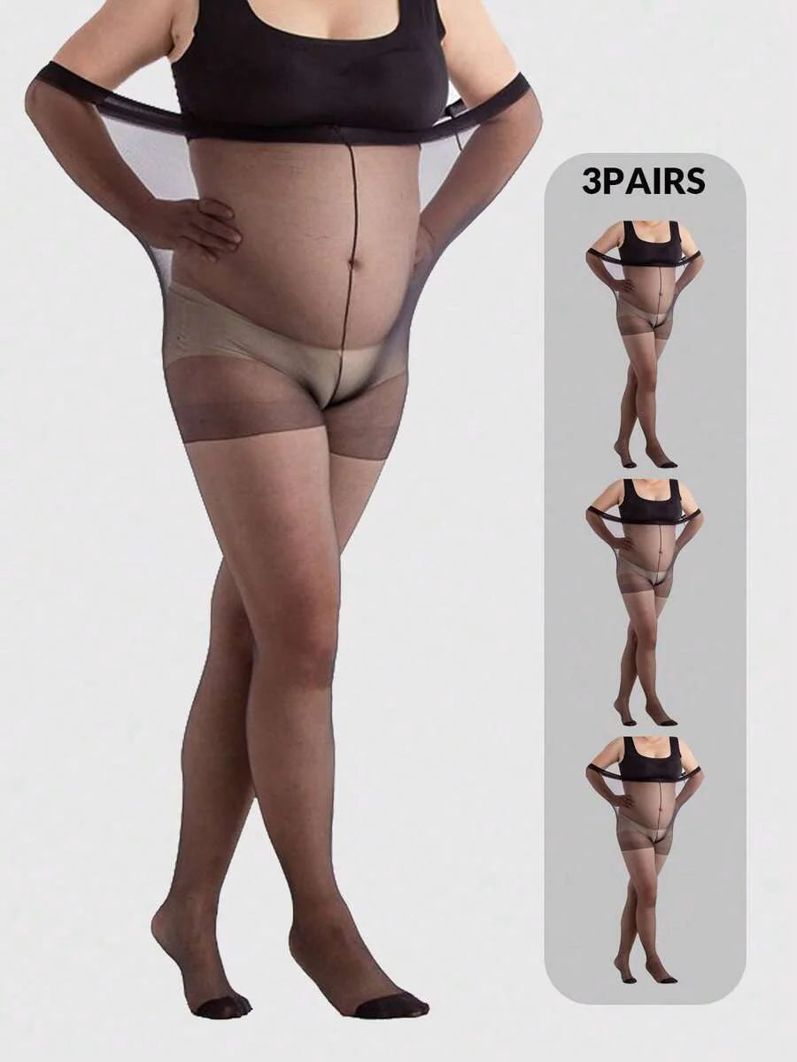 Maternity Pantyhose 1-3 Pairs - Elegant Plus Size High Waist Non Slip Anti Snag, Daily Wear
