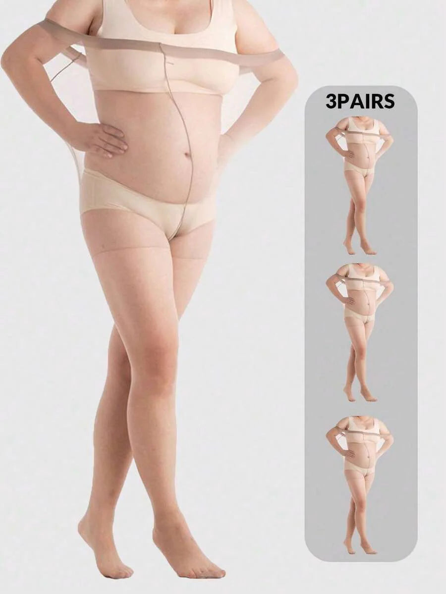 Maternity Pantyhose 1-3 Pairs - Elegant Plus Size High Waist Non Slip Anti Snag, Daily Wear