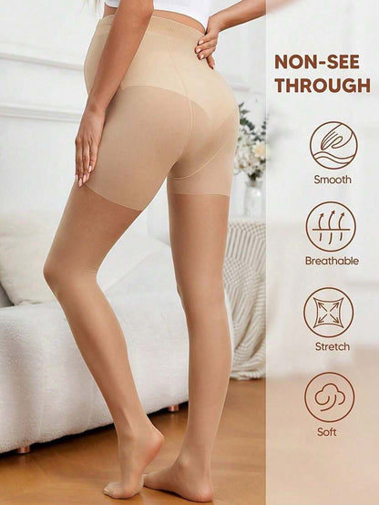 Maternity Pantyhose 1-3 Pairs - Elegant Plus Size High Waist Non Slip Anti Snag, Daily Wear