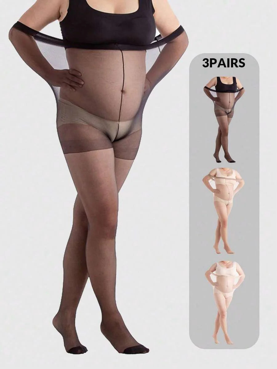 Maternity Pantyhose 1-3 Pairs - Elegant Plus Size High Waist Non Slip Anti Snag, Daily Wear