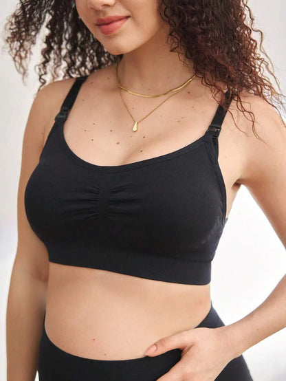 3-Pack Maternity Ruched Nursing Bra Set Women Comfortable Breastfeeding Support Bra Postpartum Lingerie