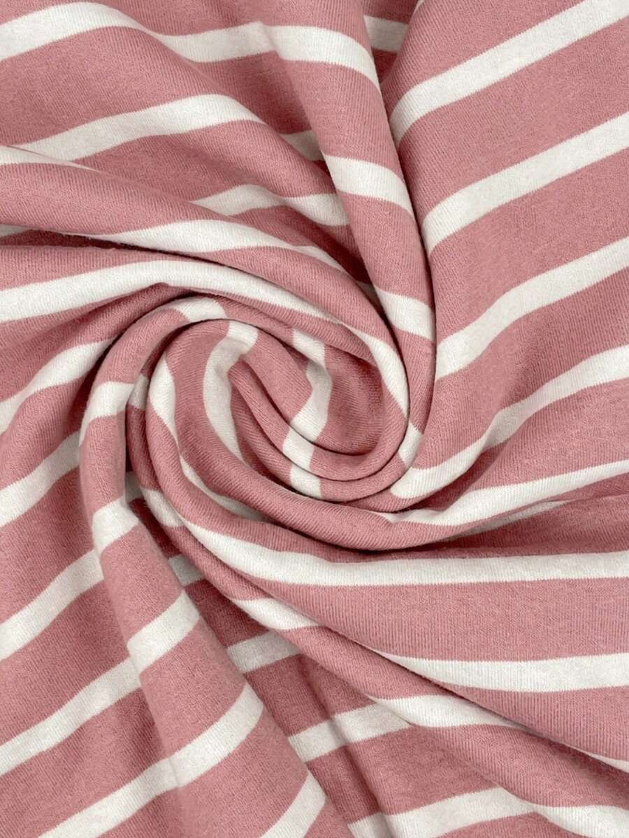 Maternity Striped Crew Neck Short Sleeve Midi Dress Casual Side Split Bodycon Dress for Summer and Evening Wear