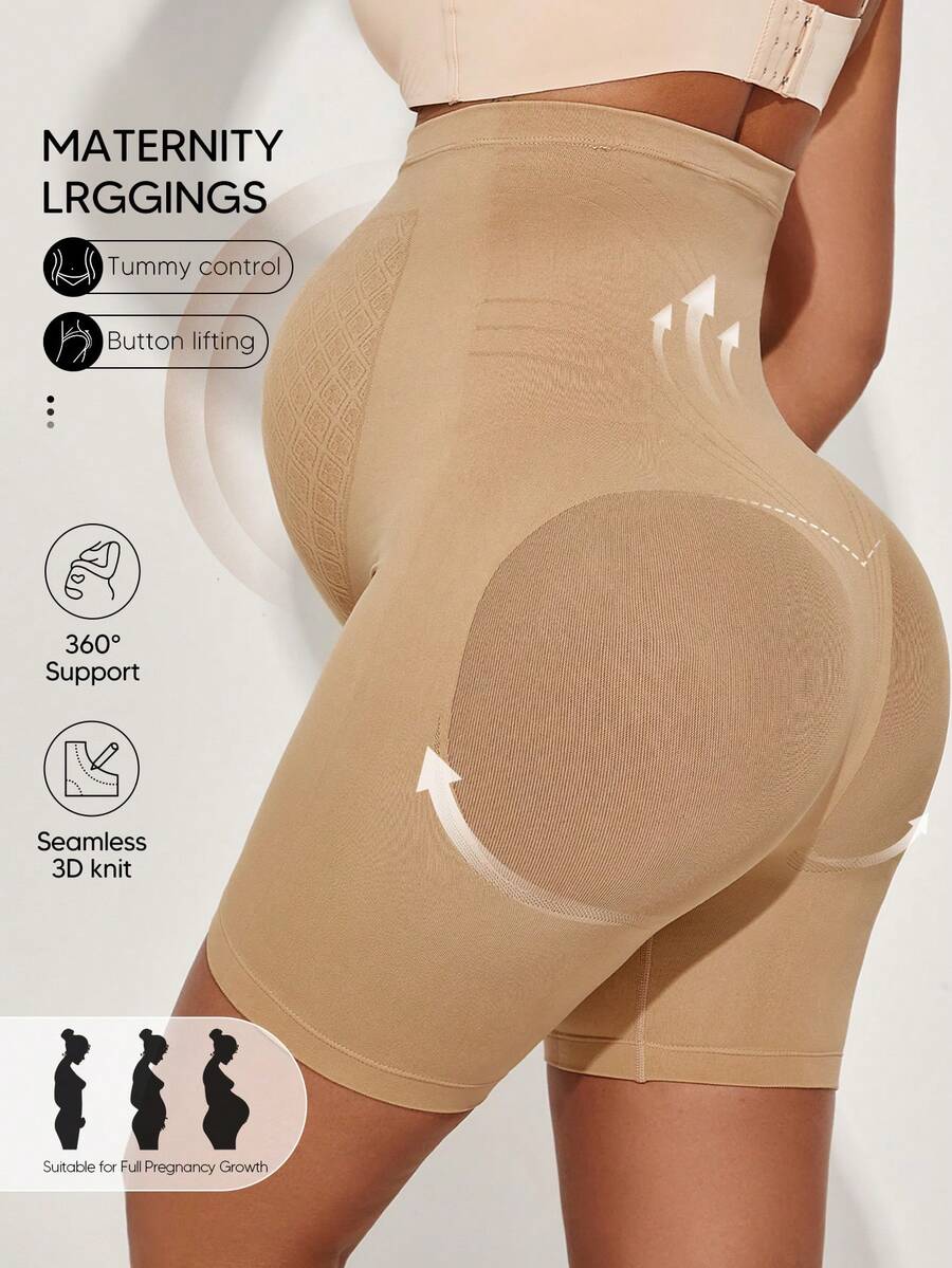 Maternity Activewear Shorts - Belly Support Mid-Thigh Cycling Shorts