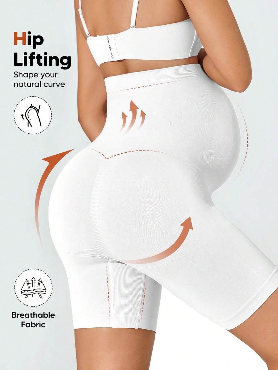 Soft Expandable Panel Maternity Shorts - Pink Seamless High Waist Comfort