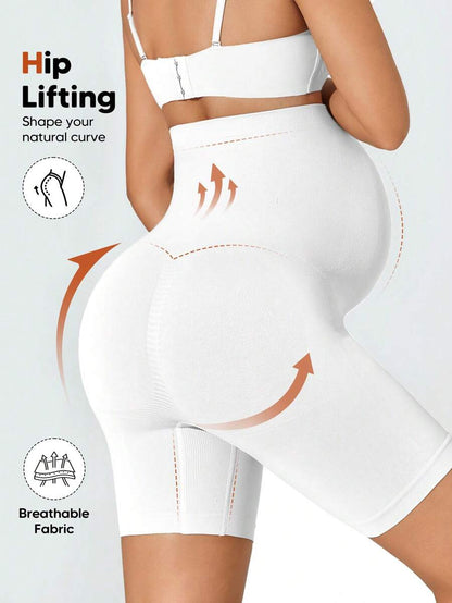 Soft Expandable Panel Maternity Shorts - Pink Seamless High Waist Comfort