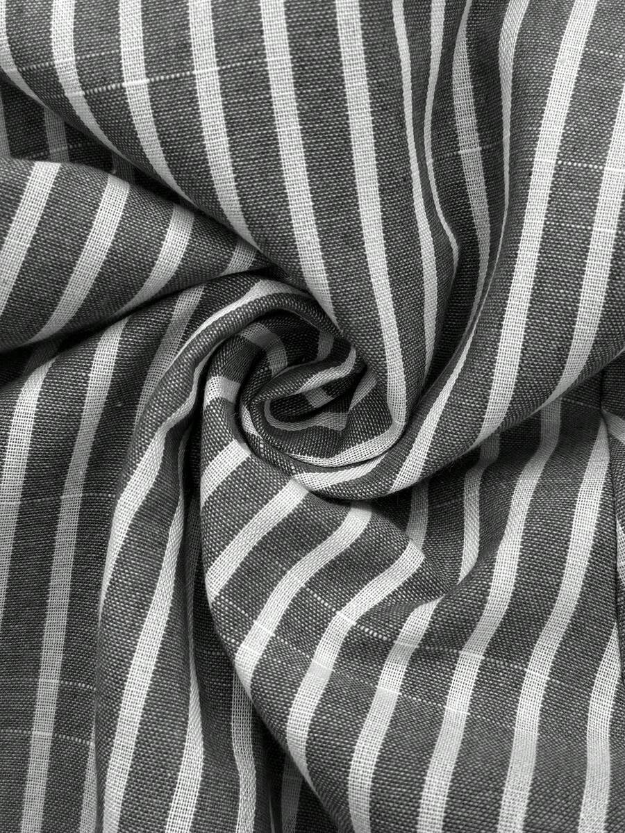 Maternity Striped Trousers - Adjustable Waist, Drawstring, Loose Straight Leg, Khaki