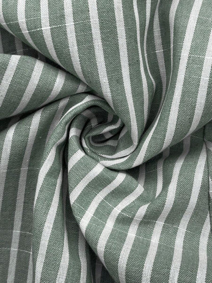 Maternity Striped Trousers - Adjustable Waist, Drawstring, Loose Straight Leg, Khaki