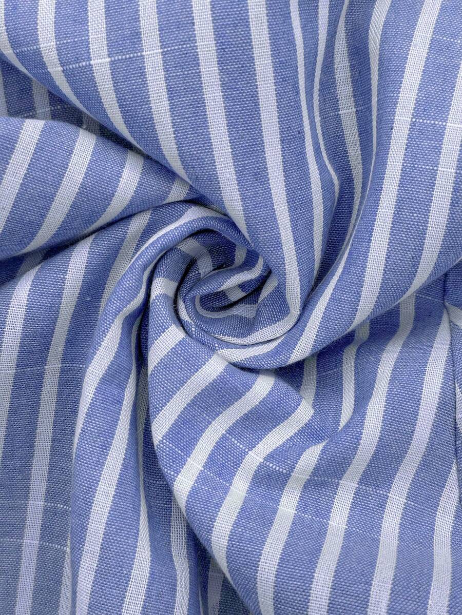 Maternity Striped Trousers - Adjustable Waist, Drawstring, Loose Straight Leg, Khaki