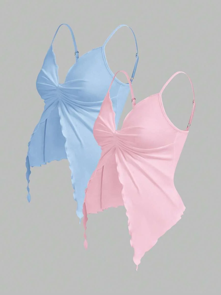 2-Piece Maternity Camisole Set – Front Twist Summer Top