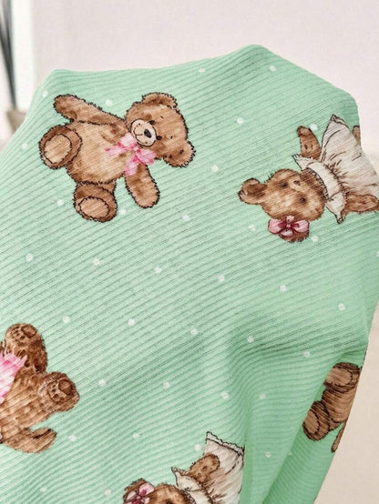 Maternity 2 Piece Contrast Lace Cute Bear Camisole and Adjustable Waist Shorts Set Slim Fit Knitted Casual Summer Beach Outfit