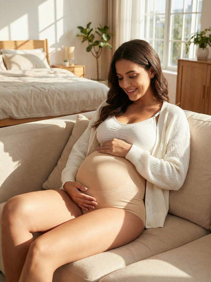 Women's Seamless Maternity Panties - Stretchy High Waist Pregnancy Underwear