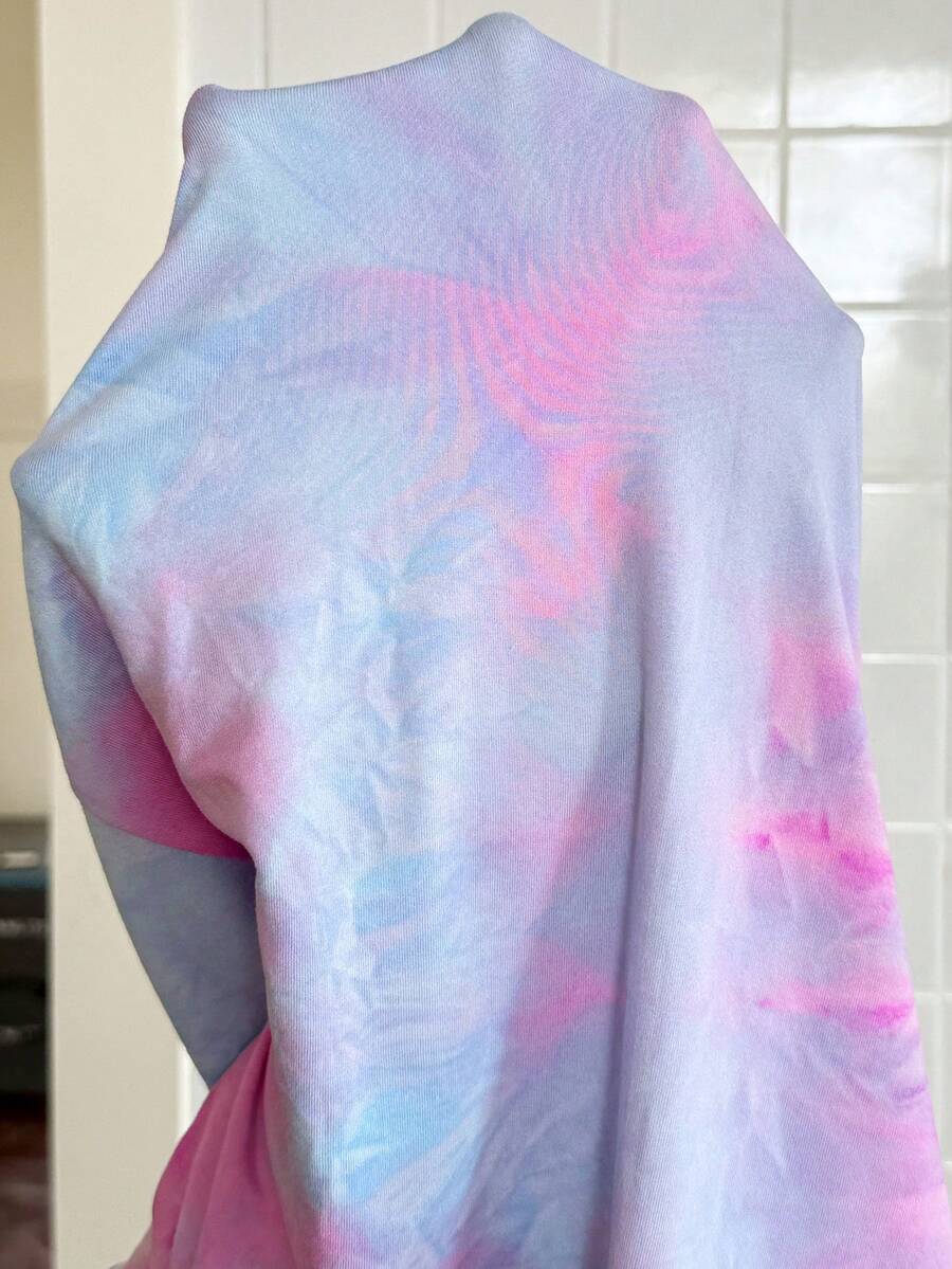 Multicolor Tie-Dye Sleeveless Maternity Tank Dress Padded Slim Fit Round Neck Knit Maxi Pencil Dress for Casual Vacation or Office Wear