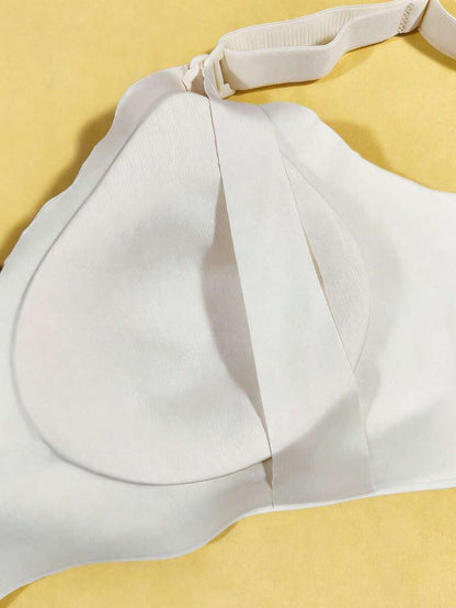 White Nursing Bra for Breastfeeding, Seamless Wireless Maternity Bra with Lift Up Closure, Light Support Postpartum Sleep Bra